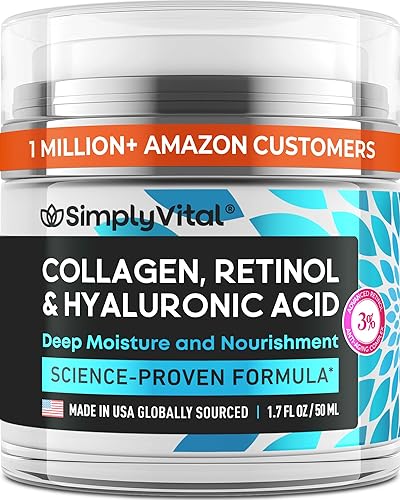 SimplyVital Collagen, Retinol & Hyaluronic Acid Cream - Anti-Aging Face