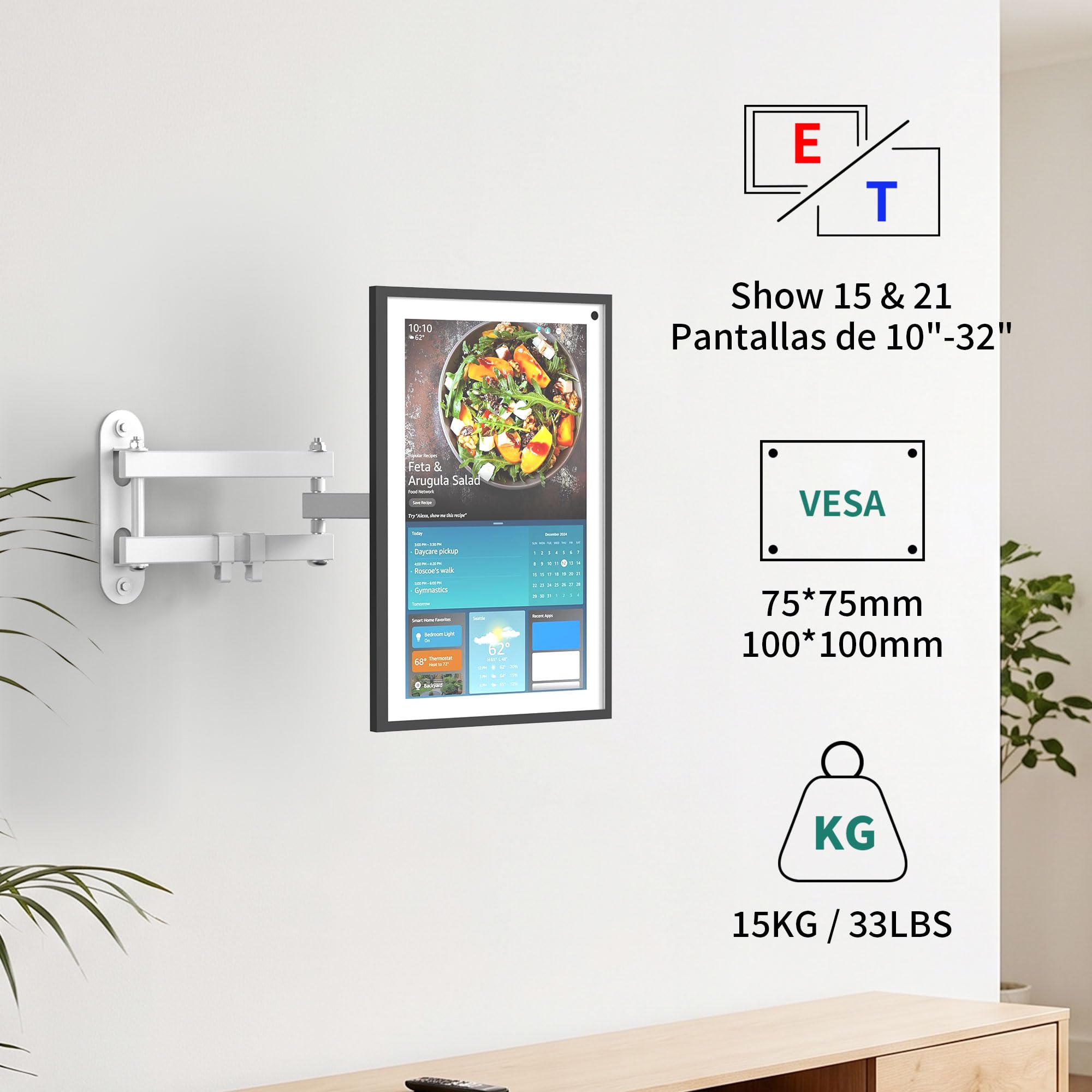 HomeMount Soporte de Pared para Show 15/21, Pantallas de 10–32"