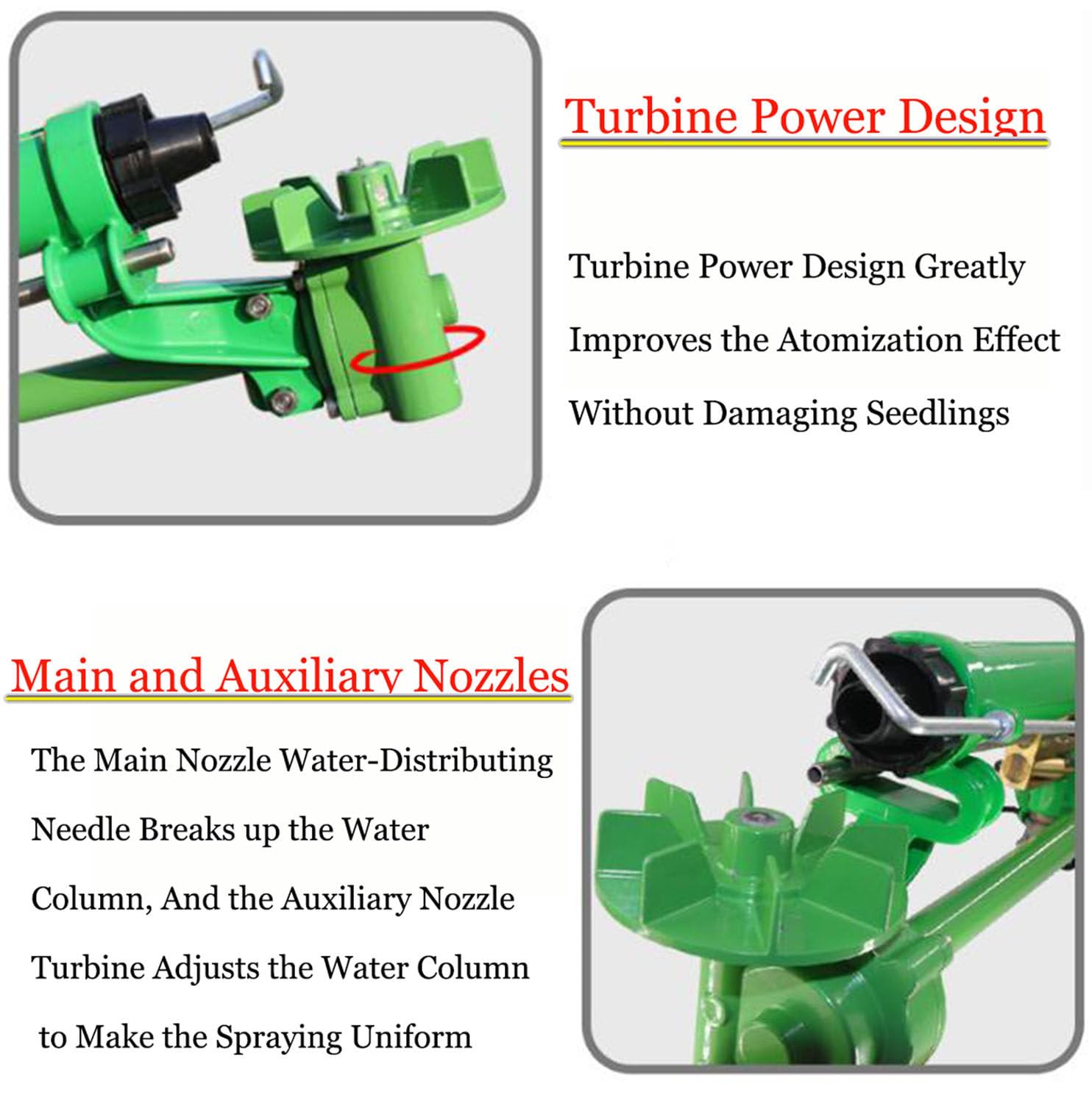 Irrigatore per Irrigazione Agricola, Per Irrigazione Di Giardini Agricoli, Irrigatore per Prato Di Grandi Dimensioni, Irrigatore a Treppiede,Model50-WithStand