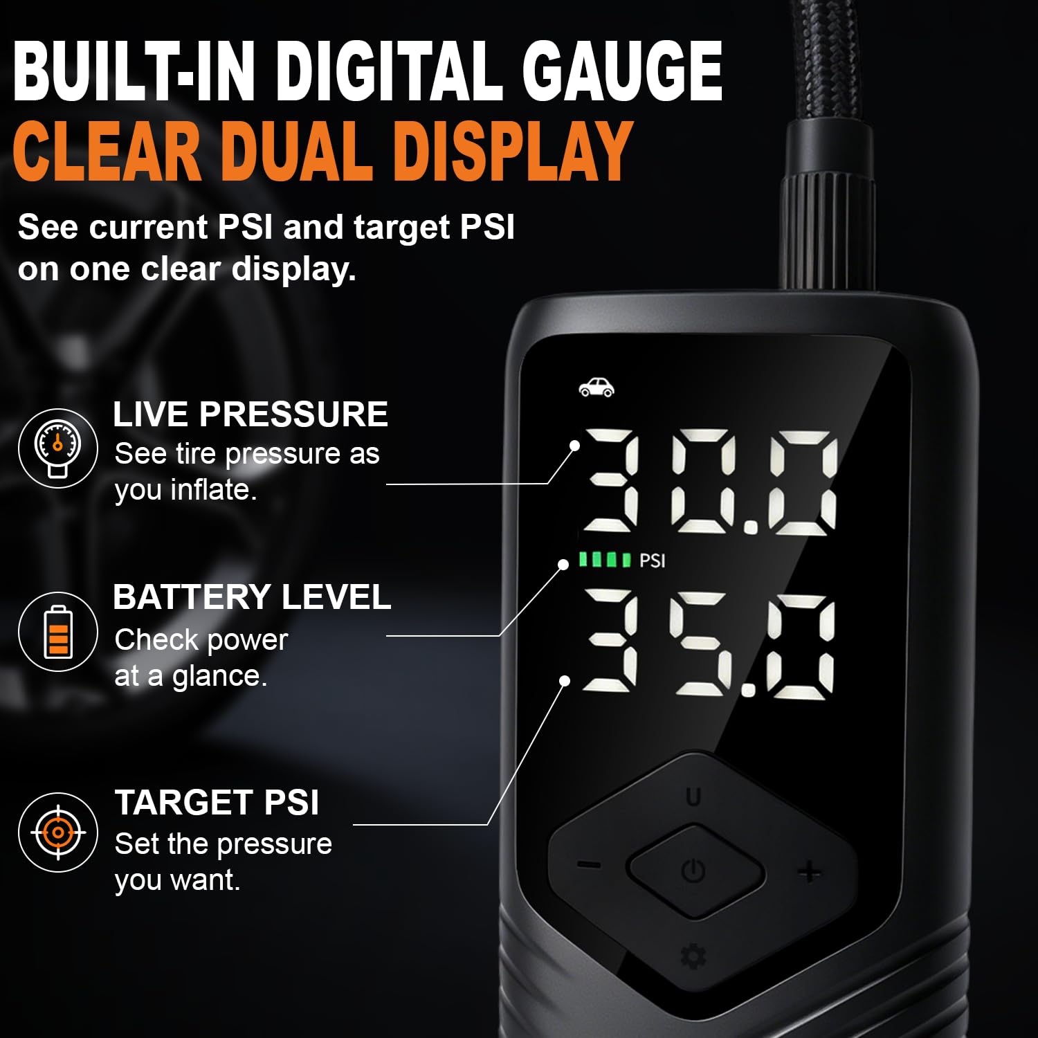 Portable Tire Inflator - 150 PSI Air Pump -6