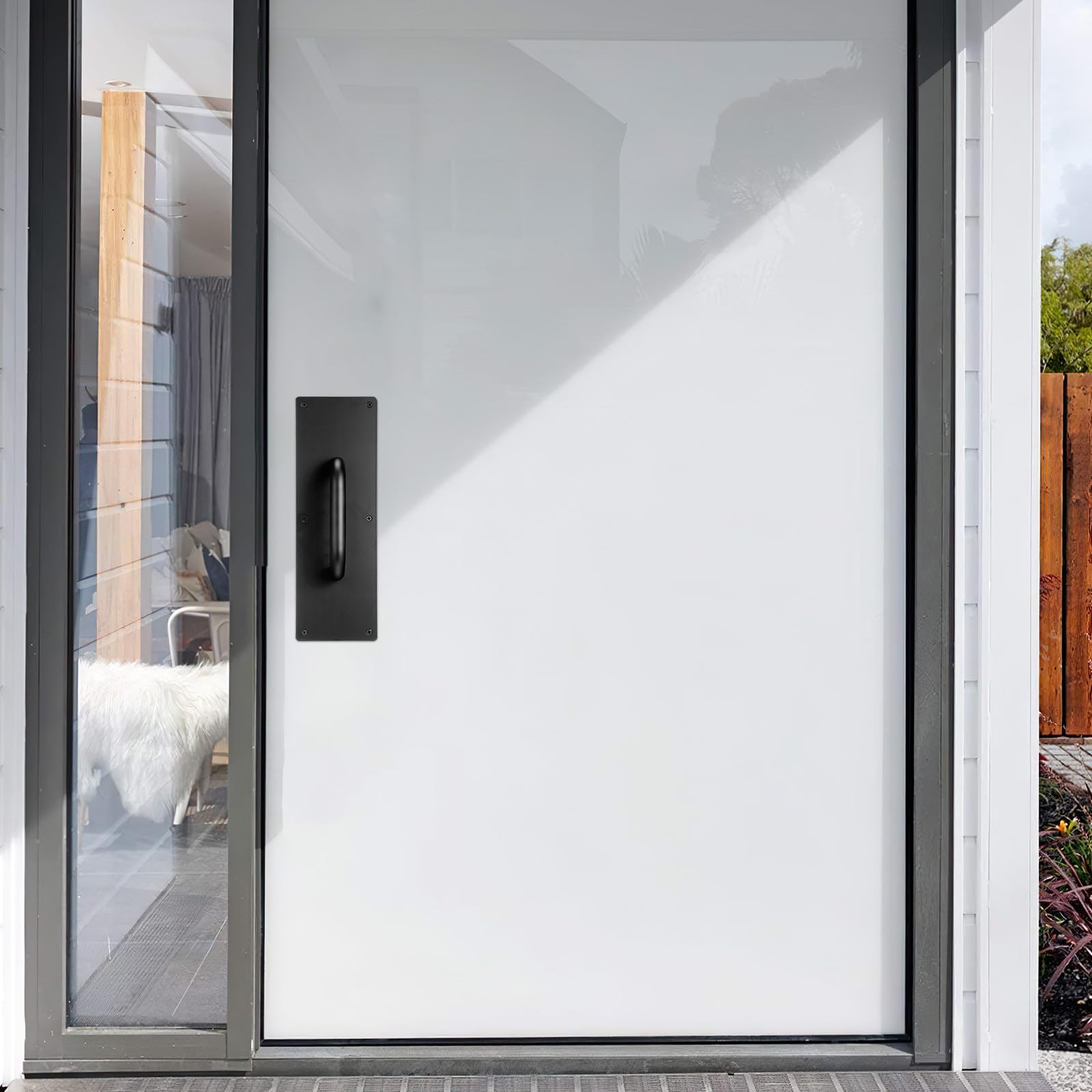 Zerodeko PoignéE De Porte Commerciale En Acier Inoxydable 304 Avec Plaque Large Pour Portes Coulissantes Et Bois PoignéE De Traction IntéRieure Avec Vis Pour Usage Industriel