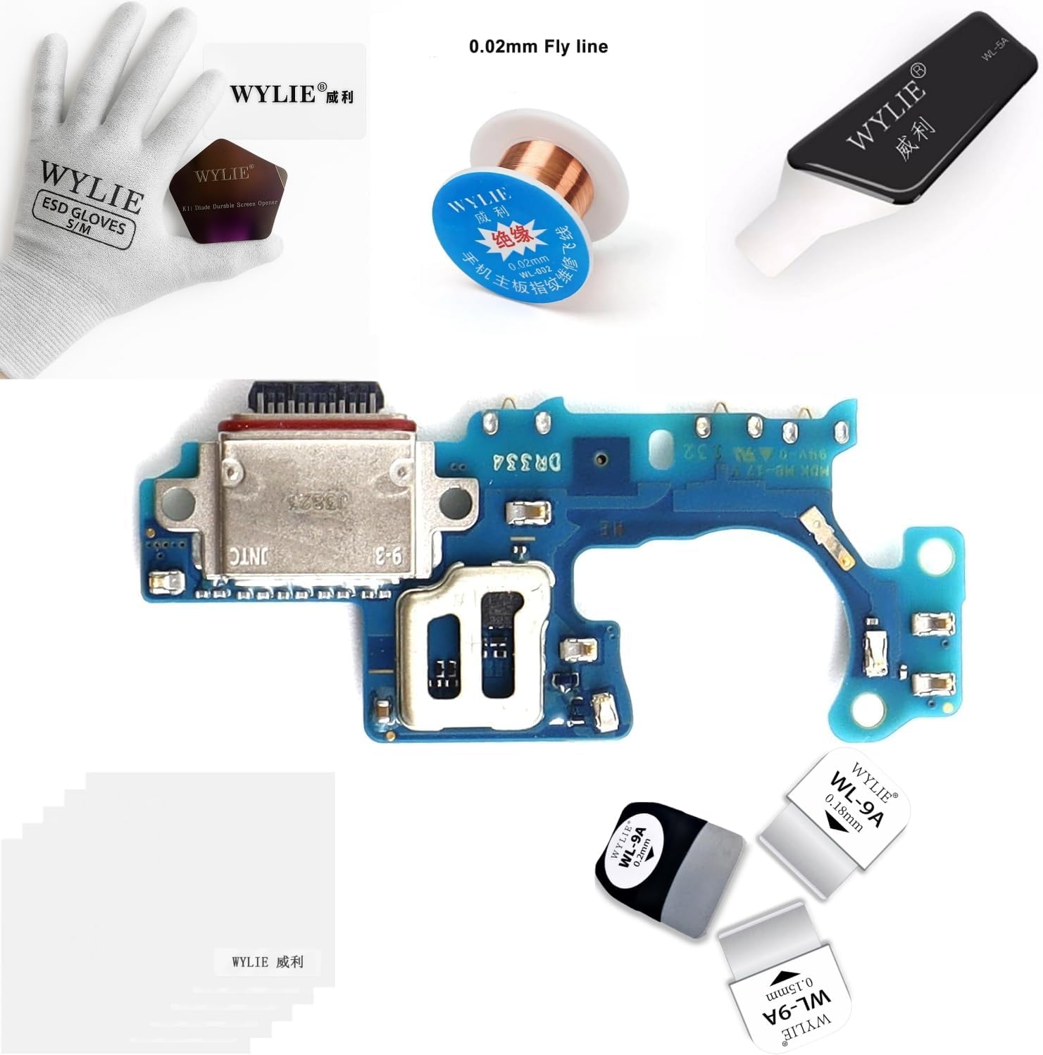 Replacement for Samsung Galaxy Z Flip 5 5G SM-F731U Charging Port USB Charger Dock Connector USB Port Type C PCB Board (US Version) WYLIE Professional Tools 10 Pack