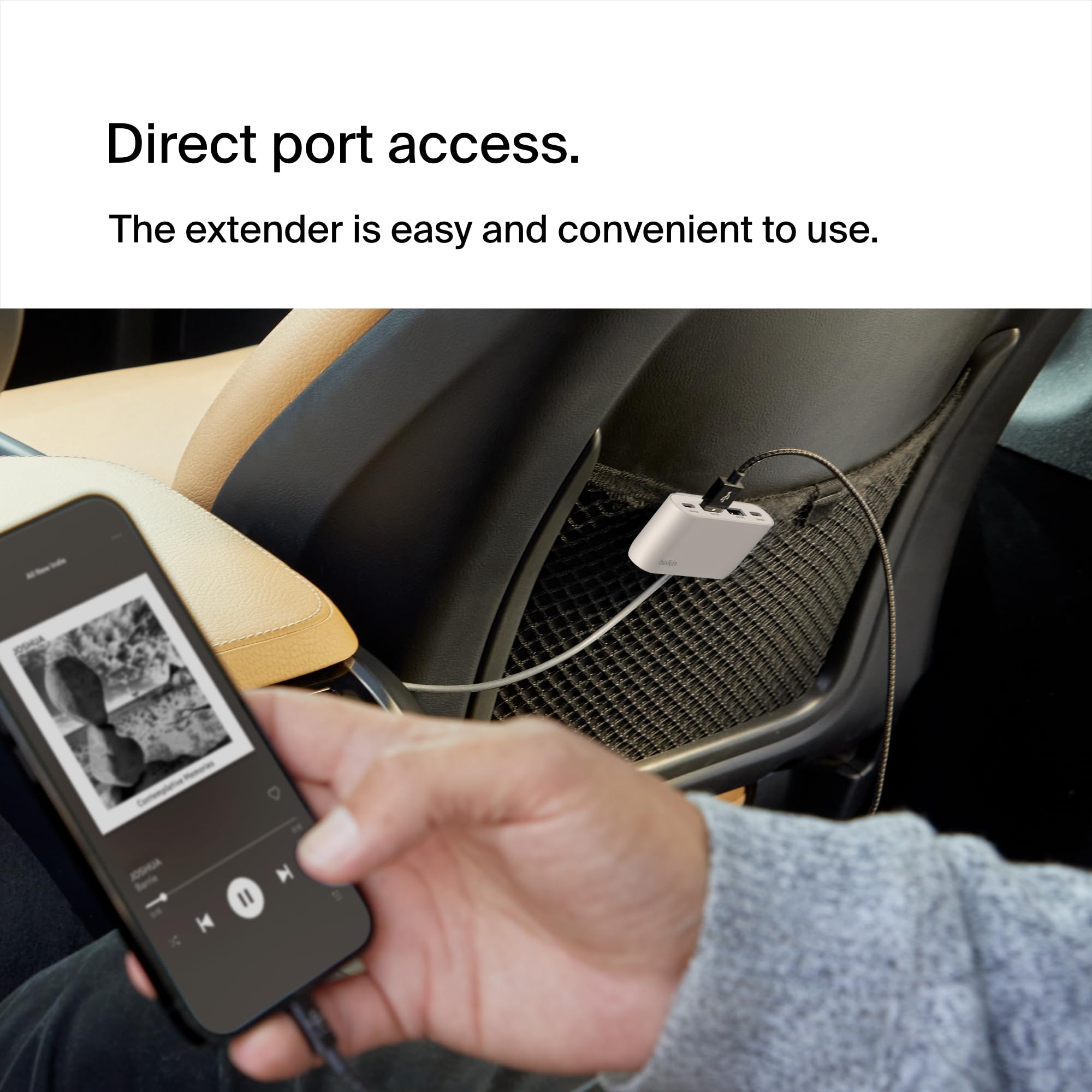 Belkin 4-portowy rozdzielacz USB z 2-metrowym kablem, 2 porty USB-C i 2 porty USB-A, adapter USB o mocy 30 W, szybkie ładowanie iPhone’a 14 i Samsunga Galaxy S23, ekologiczny design i odłączany klips