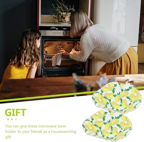 Miniatura 9 de Luxshiny 2 cuencos para microondas, soporte para cuenco caliente, soporte para platos de horno, agarraderas, almohadillas calientes, tapete para