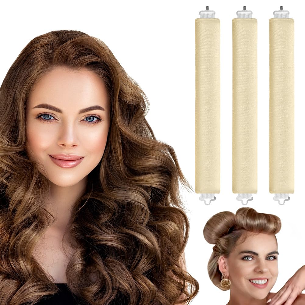 LOPHE Hitzefreier Lockenwickler, 3/4 Stück Locken Ohne Hitze Mit Haken, Heatless Overnight Curls Für Langes Mittleres Haar, DIY Heatless Curls Band Zum Ausschlafen, Haarnudel Lockenband Über Nacht