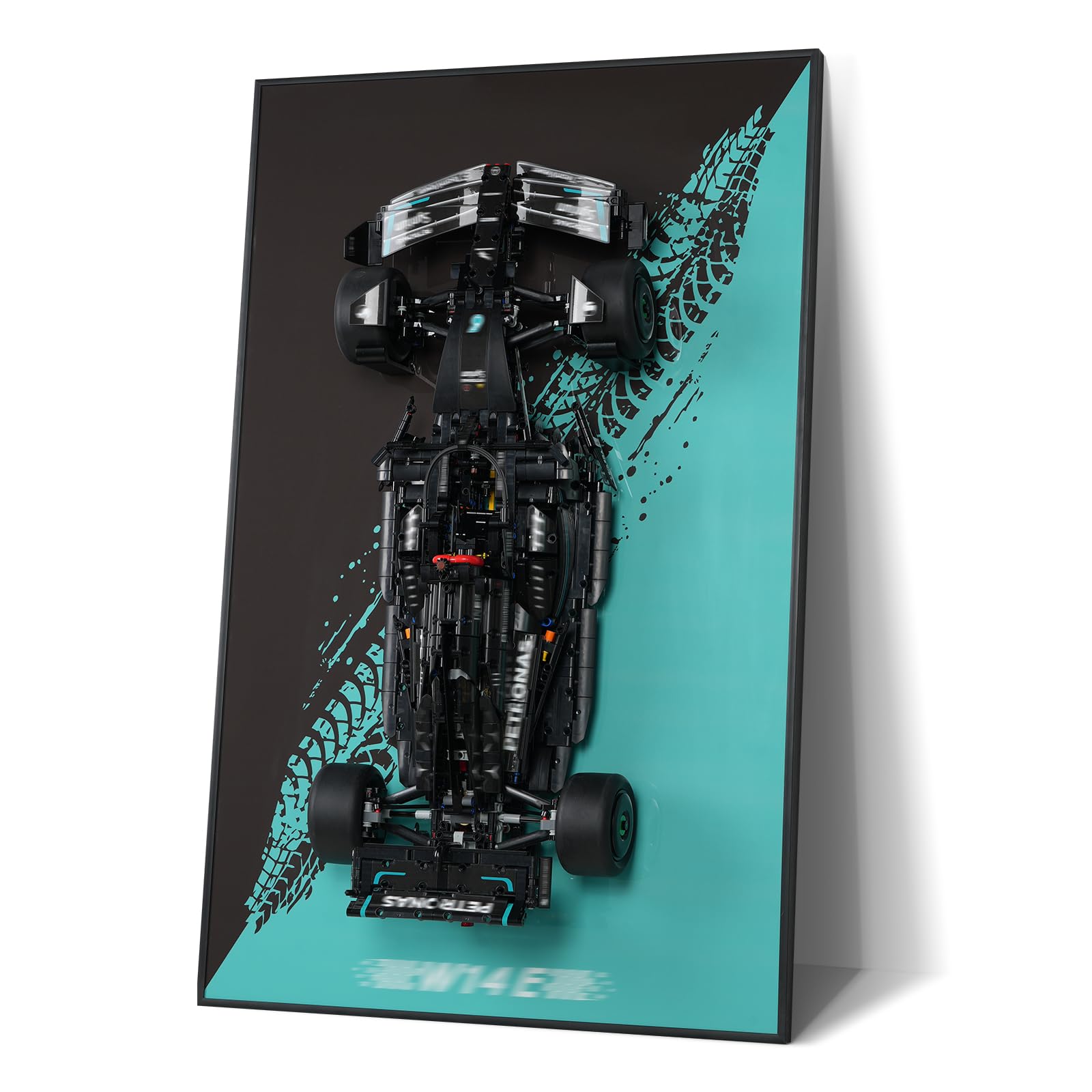 NOVDA – Cadre LED 75x45 Cm Pour Mercedes-AMG F1 W14 E – Support Mural Éclairé, 3 Températures De Lumière