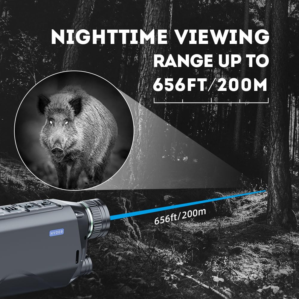 PARD Monoculaire de Vision Nocturne, Lunette de Vision Nocturne avec 850 nm 940 nm, Vision Nocturne de Chasse avec Adaptateur de Montage 45 mm, NV007V