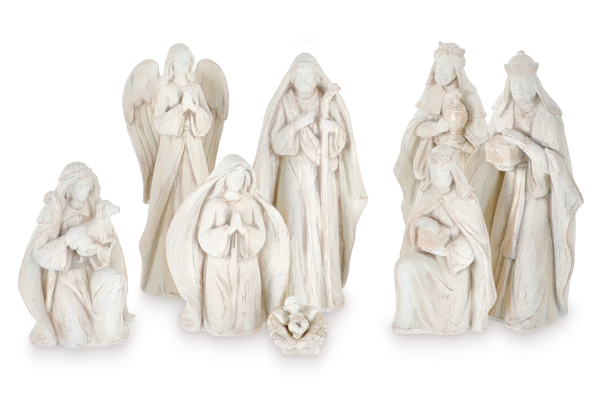 Statuetta Presepe Sacra Famiglia In Resina – Burton And Burton – Altezza 20,8 Cm – Decorazione Natalizia