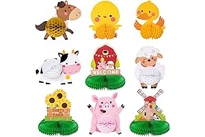 Farm Animal Honeycomb Centerpieces | Cute Barn Party Table Decorations