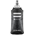 FITLY Soft Flask - 13.5 oz (400 ml) - Shrink As You Drink Pocket Soft Water Bottle for Hydration Pack/Running Vest- Folding Water Bottle for Running, Hiking, Cycling - Ski Water Bottles (FLASK400)