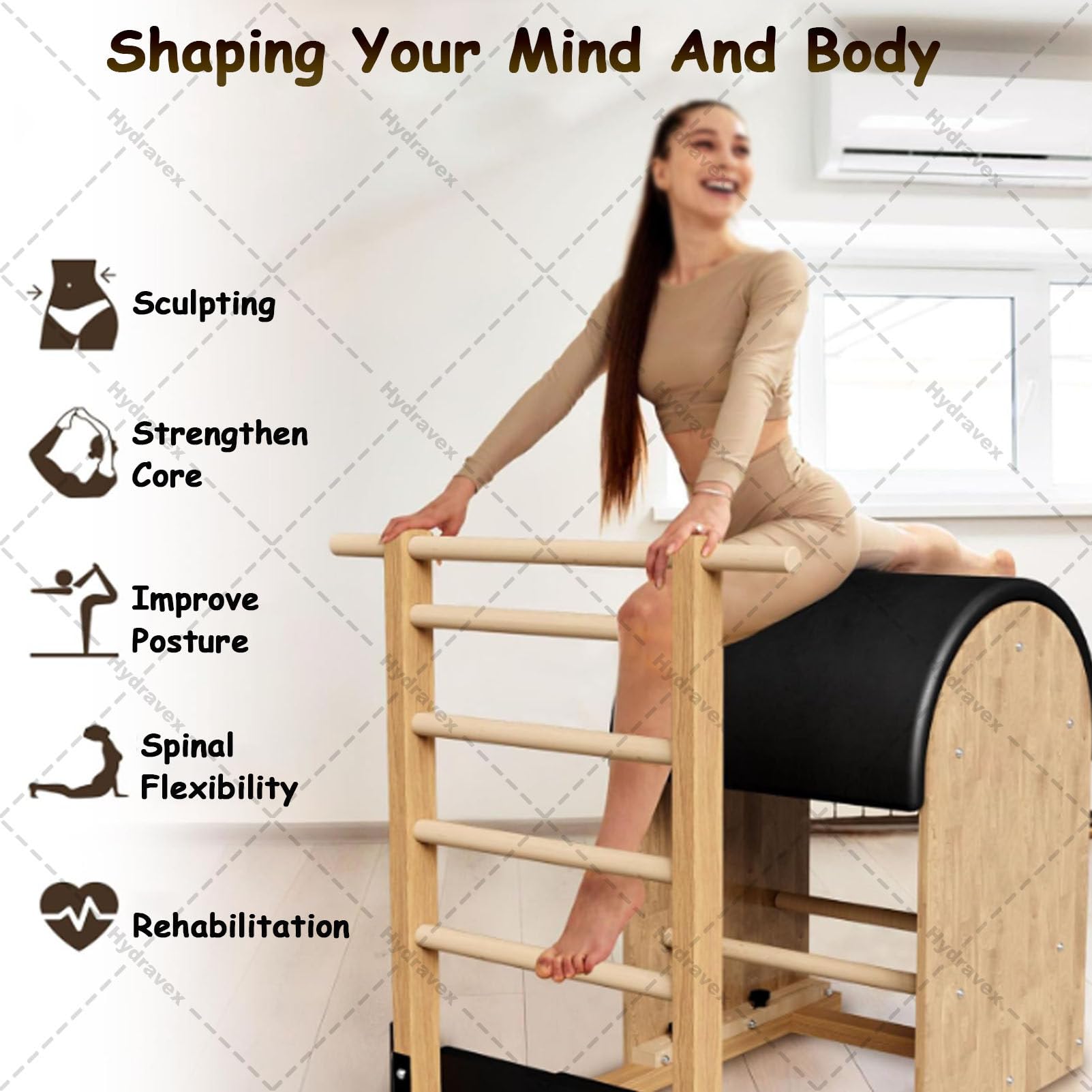 Drabinka pilates, pilates sprzęt do ćwiczeń do budowania siły i elastyczności, narzędzie do treningu siłowego, sprzęt treningowy do użytku domowego pilatesu, siłowni lub studia