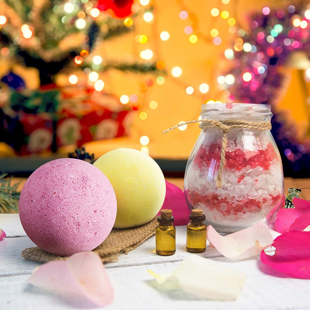 LANGRIA Bath Bombs Gift Set, 6 x 4.0 oz Essential Oil Natural Ingredients Fizzies Spa to Moisturize Dry Skin -Best Gift Ideas for Girlfriends Women Moms Wife