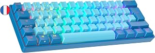 Ranked S60 Supernova Mechanische 60 Prozent Tastatur | Hotswap Gaming Keyboard | 62 Tasten mit RGB Beleuchtung | PC/Mac Gamer | AZERTY Französisches (Blau, Gateron Optical Speed Yellow)