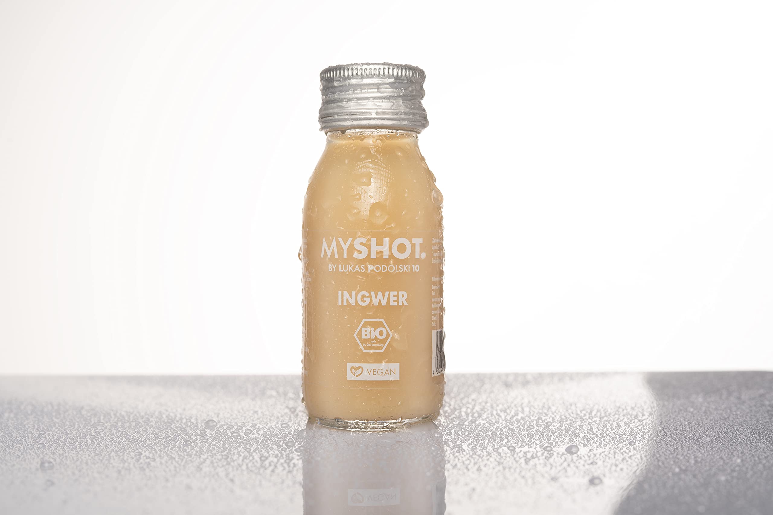 Chupito de jengibre - para un golpe rico de energía. Ecológico y vegano. Sin azúcar y sin aditivos. 21 x 60 ml