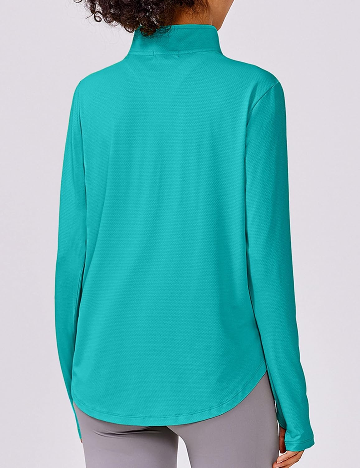 PINSPARK Long Sleeve Workout Tops for Women UPF 50+ Sun Protection Shirts Half Zip Quick Dry Athletic Running Hiking Golf