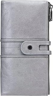 Carteras Cartera nuevas de cuero for hombre y mujer, tarjetero largo Retro de gran capacidad, monederos clásicos con bolsillo for monedas resistente a desgarros Moda ( Color : Blanc , Size : 19.5x9.5c