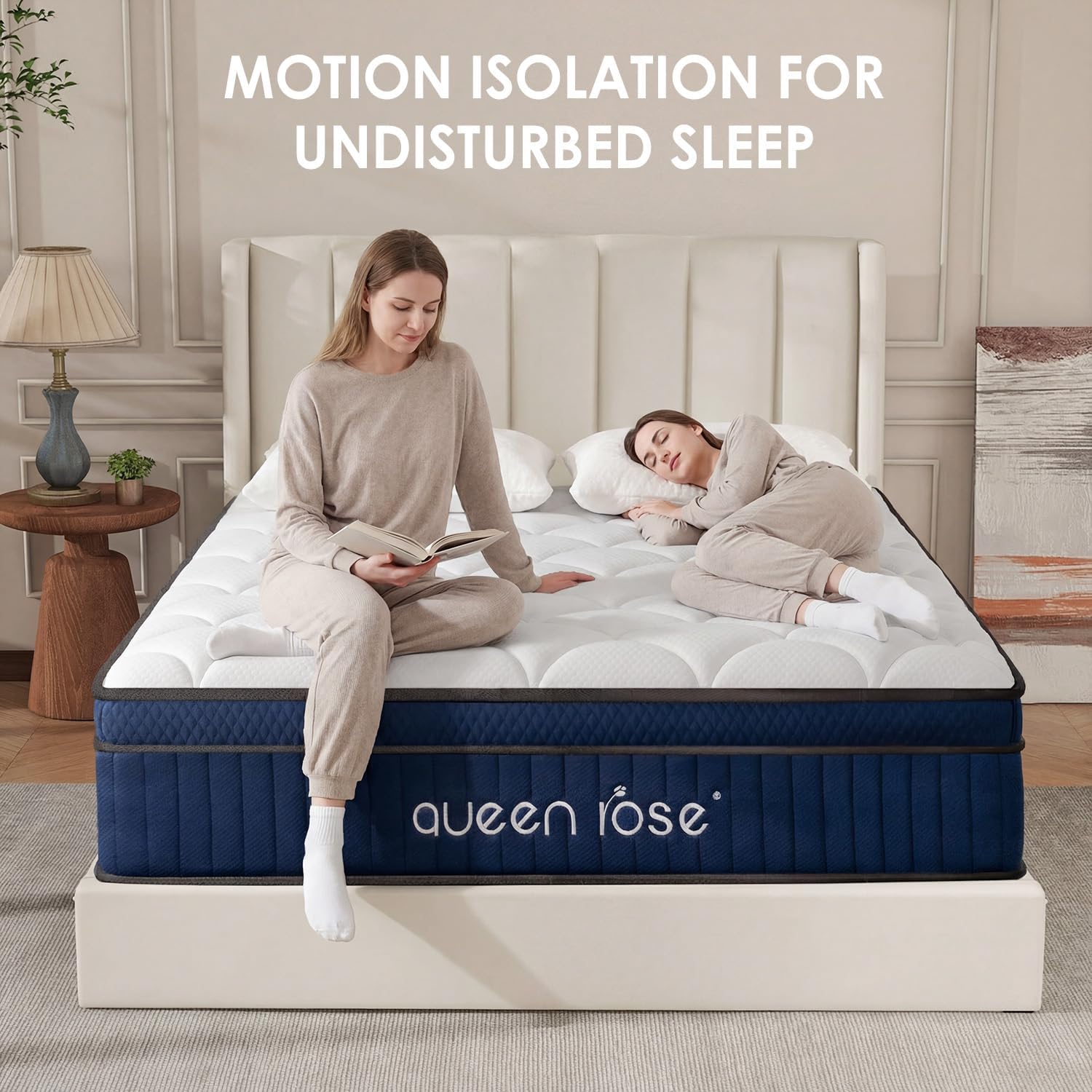 Queen Mattress, 12 Inch Hybrid Euro Top Mattress in a Box, Cooling-Gel Memory Foam, Pocket Spring Support, Medium Firm, Fiberglass-Free Bed Mattress with 365-Night Trial
