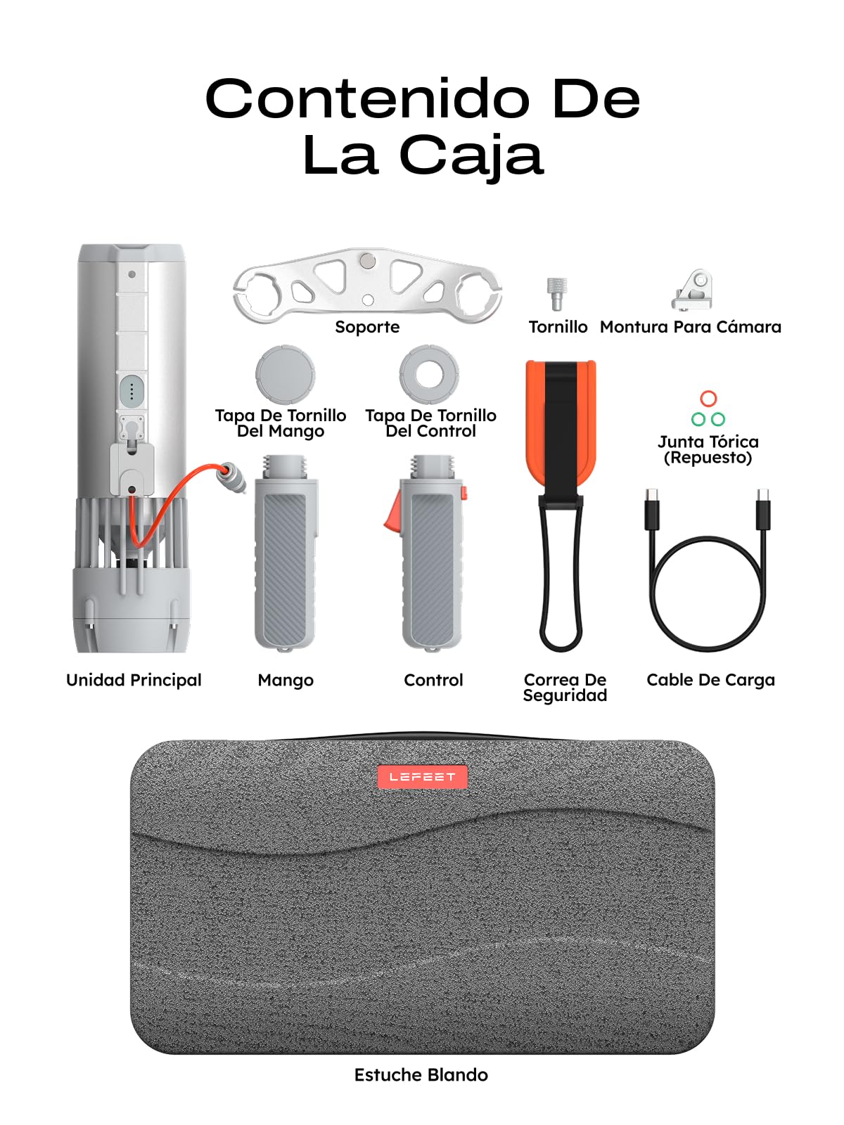 LEFEET P1 Lite Scooter Subacuático, 4 Velocidades, Portátil para Adultos, 60 Min de Autonomía, 60 m de Profundidad, Soporte para Cámara, Ideal para Snorkel, Piscina y Buceo