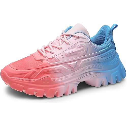 DREAM PAIRS Women Chunky Fashion Sneakers Platform Bold Lace-Up Comfortable Sneakers.