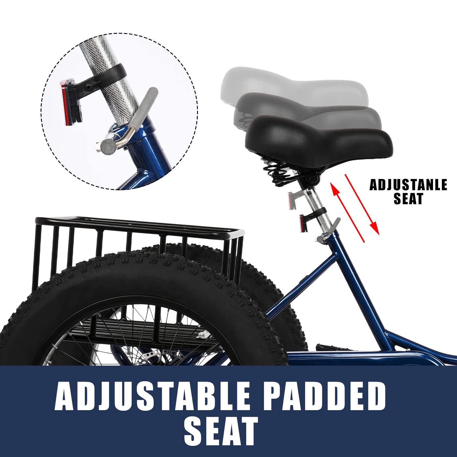Amazon | Prapark 20インチ ファットタイヤ 大人用三輪車 - 7速 3輪