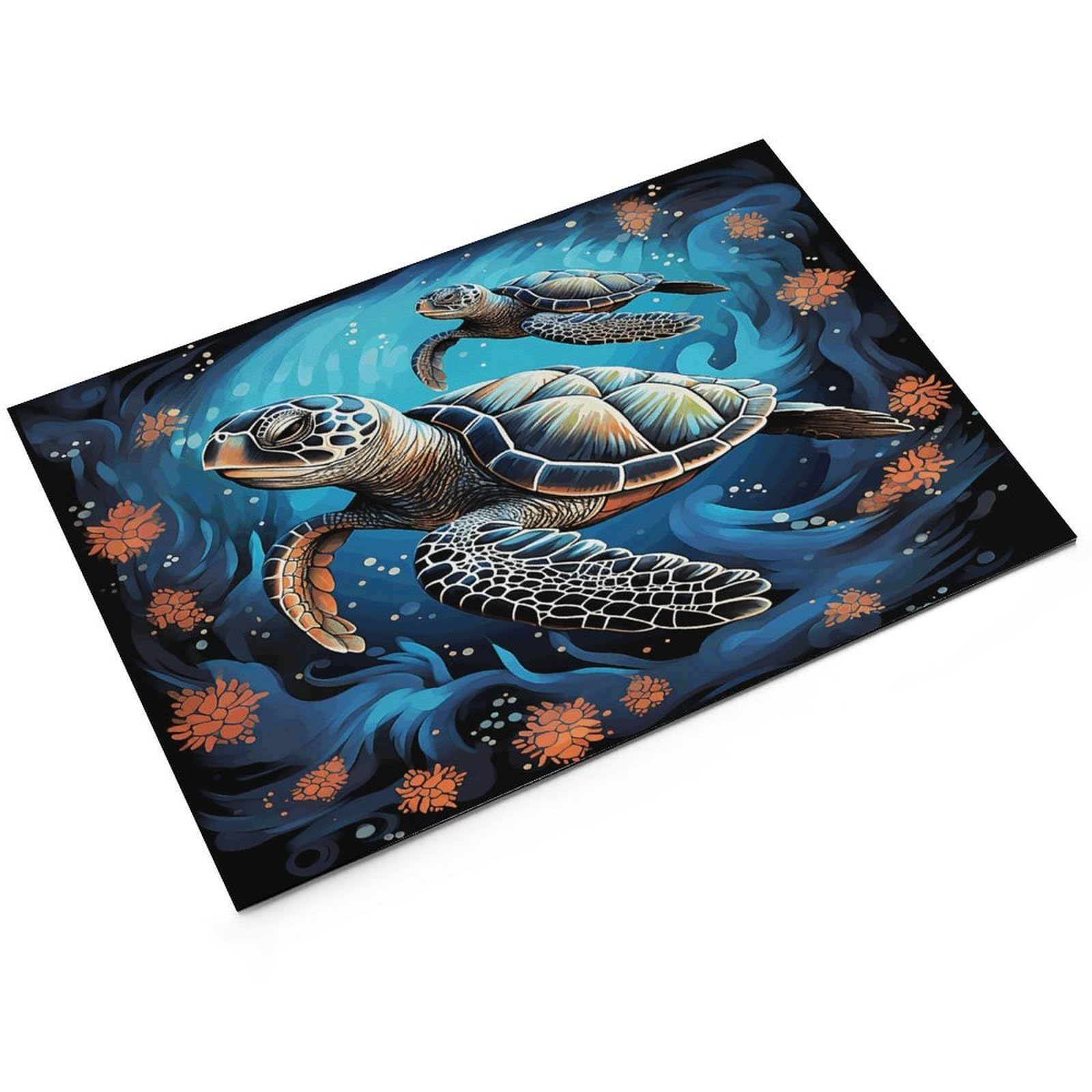 Tapis de nourriture pour chat de style bohème – Tapis d'alimentation antidérapant pour chien facile à nettoyer pour la nourriture et l'eau, tapis de gamelle pour chien et chat, 61 x 81,3 cm