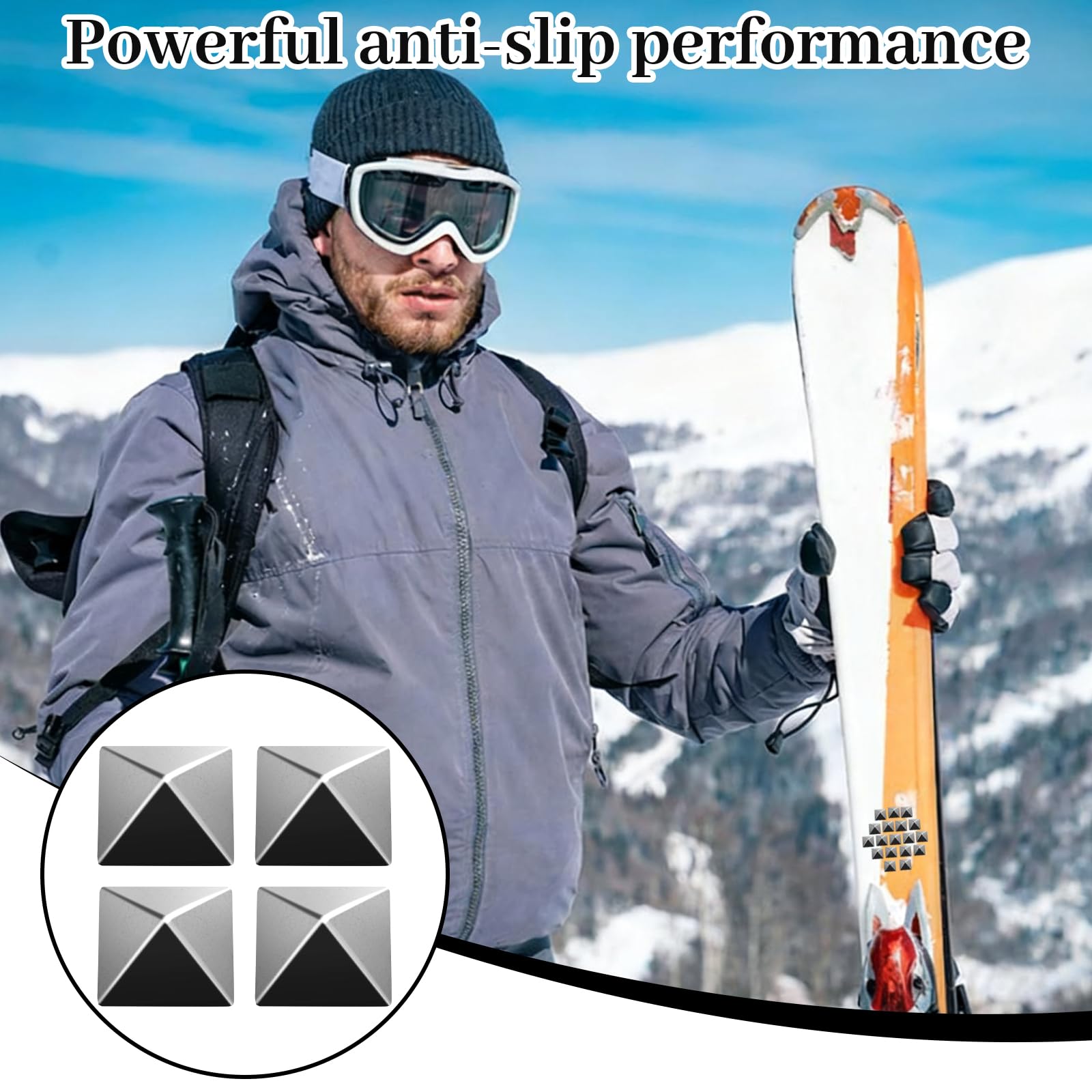 18 Pièces Pad Snowboard Antidérapant, Coussinet de Snowboard, Stomp Pad Autocollante, Offre Une Adhérence Supplémentaire Lors du Ski pour Hommes et Femmes