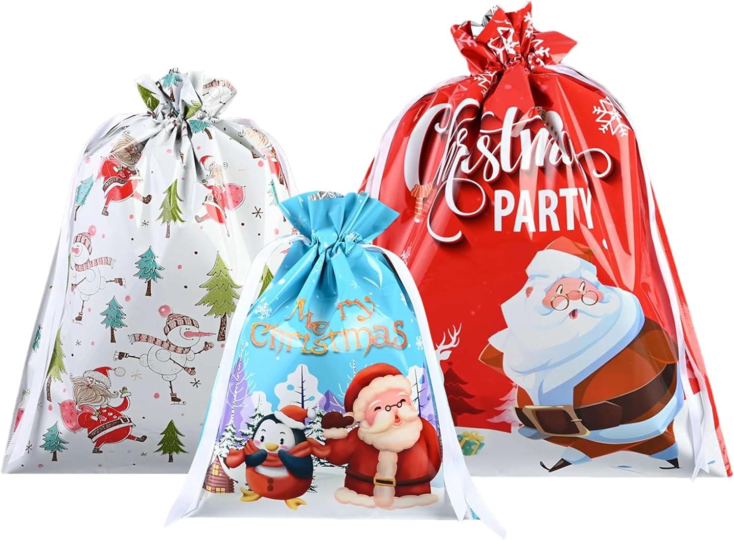 FYINHONG 12Pcs Christmas Gift Bags with Drawstring, Large