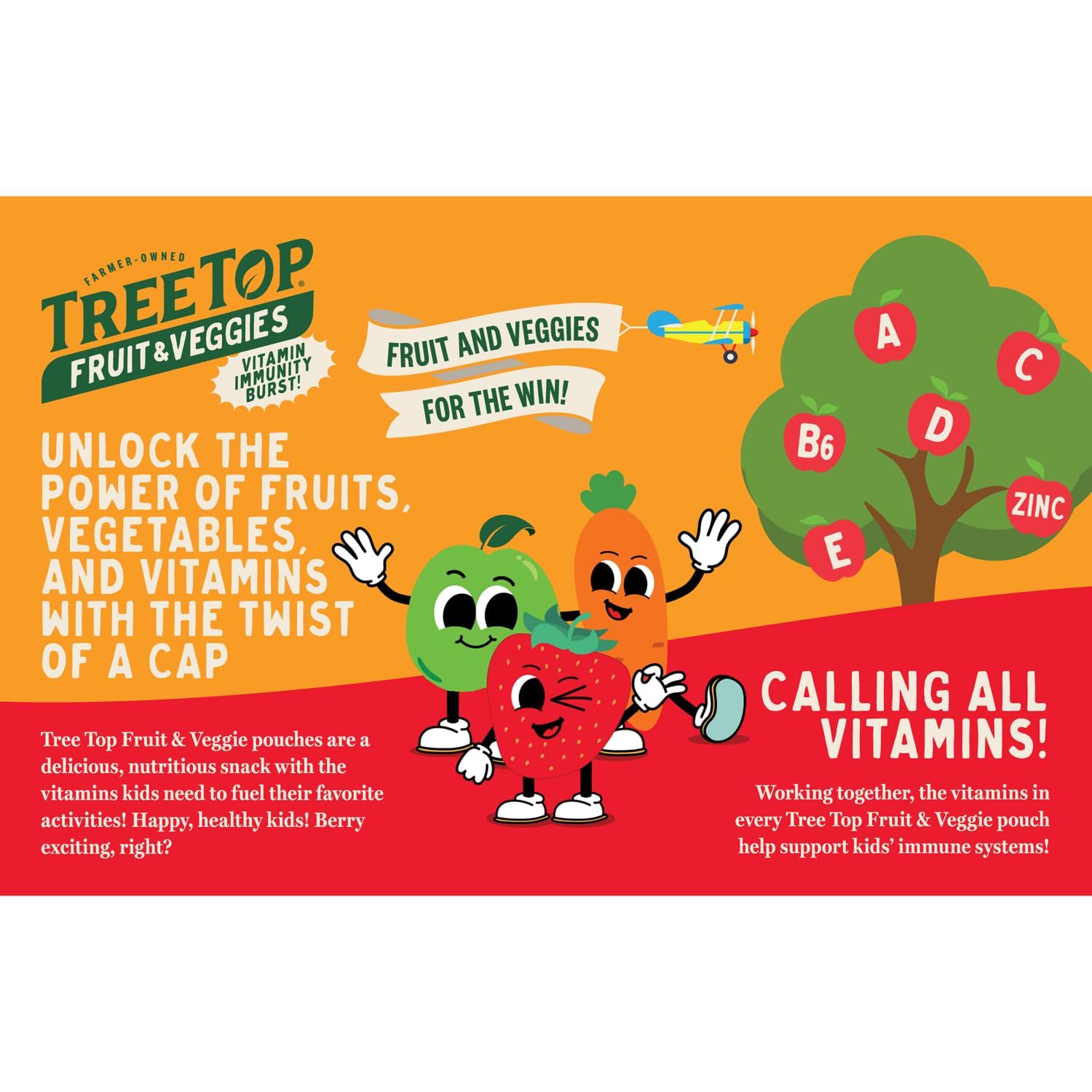 Tree Top Fruit & Veggies Strawberry 3.2 oz. (Pack of 10)
