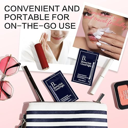 Miniatura 4 de OPPEAL.HOSMALL Toallitas limpiadoras faciales de 500 quilates, removedor de maquillaje suave, impermeable, envueltas individualmente, sin fragancia,