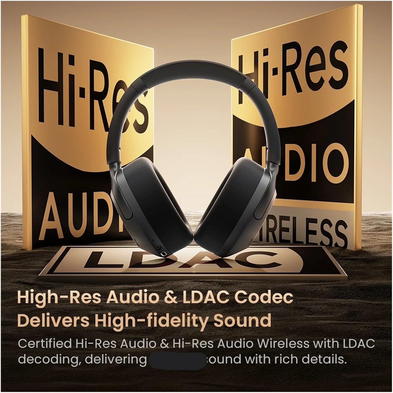 Compatible for HAYLOU S40 ANC Wireless Headphone 50dB Noise Canceling Hi-Res 3D Spatial Audio Earphone with LDAC 6.0 Over Ear Headset(S40 ANC-B)