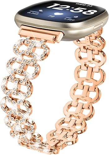 Miimall Compatible con Fitbit Versa 4 Bling Band