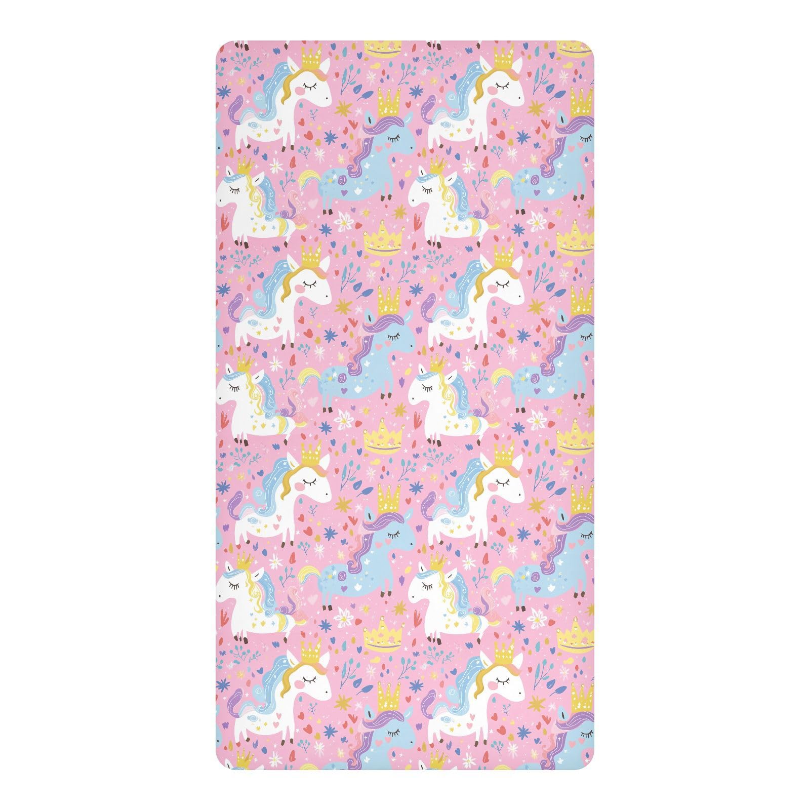Drape bébé imperméable anti-fuite lit 132x71 motif licorne arc-en-ciel