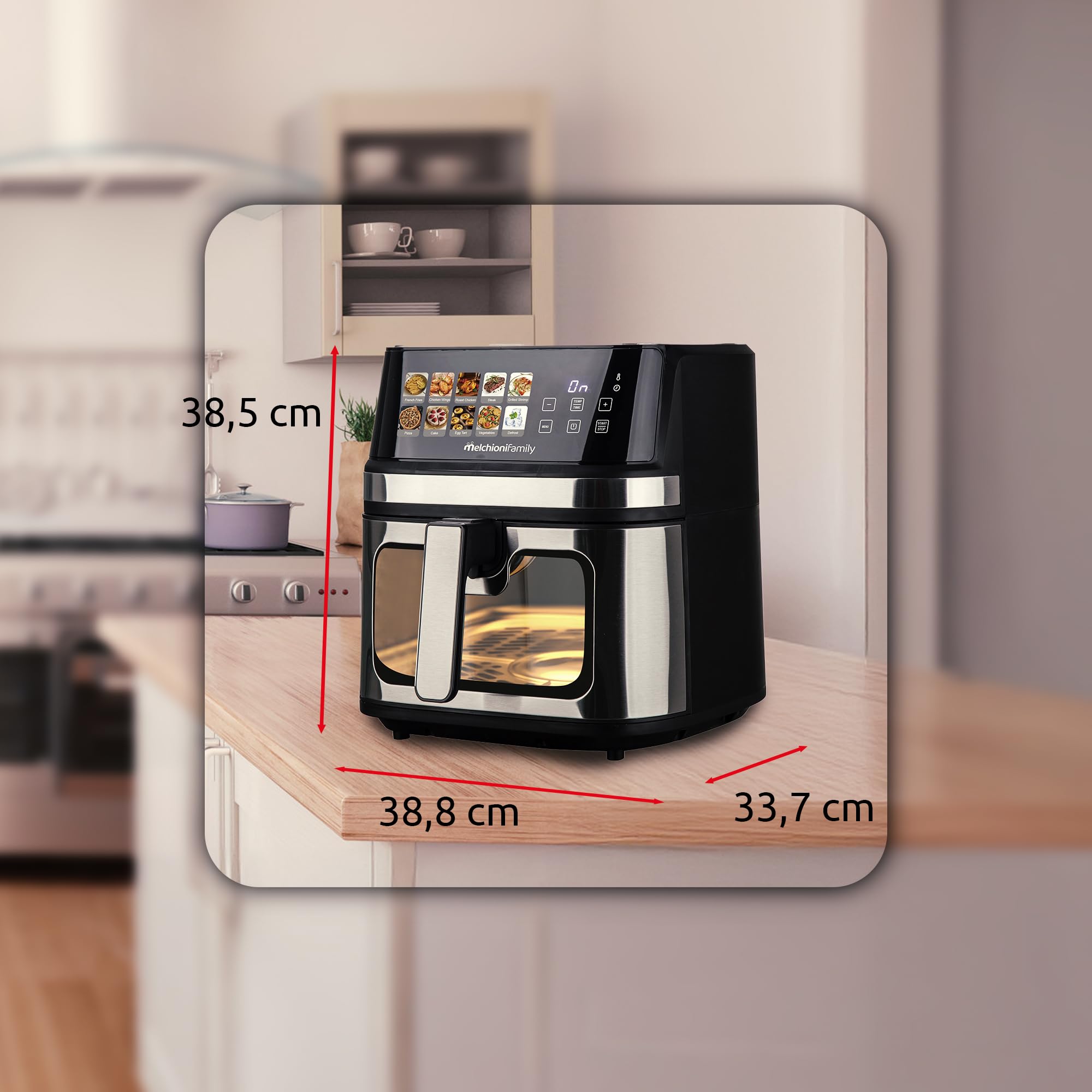 Melchioni Family | GAIA PLUS Freidora de Aire con Doble Resistencia 8L