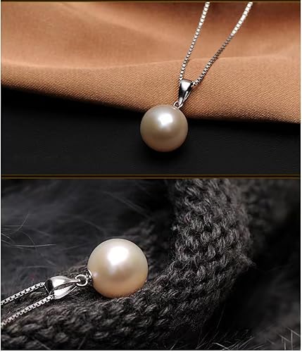 Miniatura 7 de Single Pearl Necklace for Women silver Black Pearl Necklace Pendant Dainty Pearl Drop Necklaces Jewelry Simple Pearl Pendant Necklace Birthday