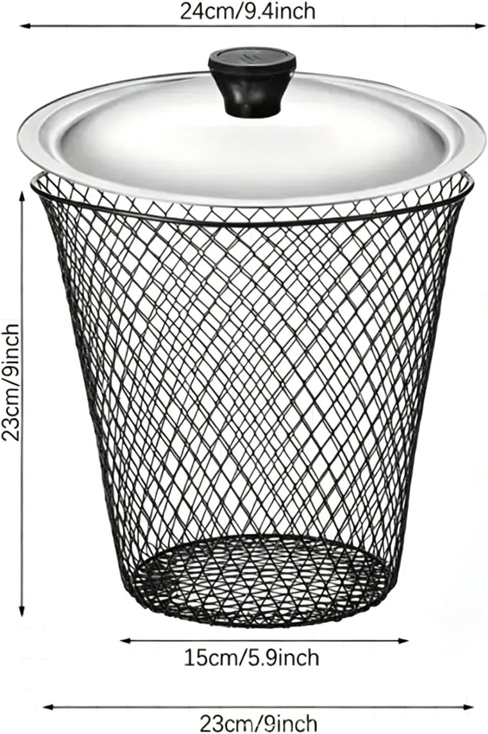 In Ground Worm Compost Bin - 2 Pack Metal Mesh Composter with Lid, Organic Waste Recycler | Nutrient Soil Fertilizer Maker for Kitchen Scraps Gardening Urban Farming Backyard Use