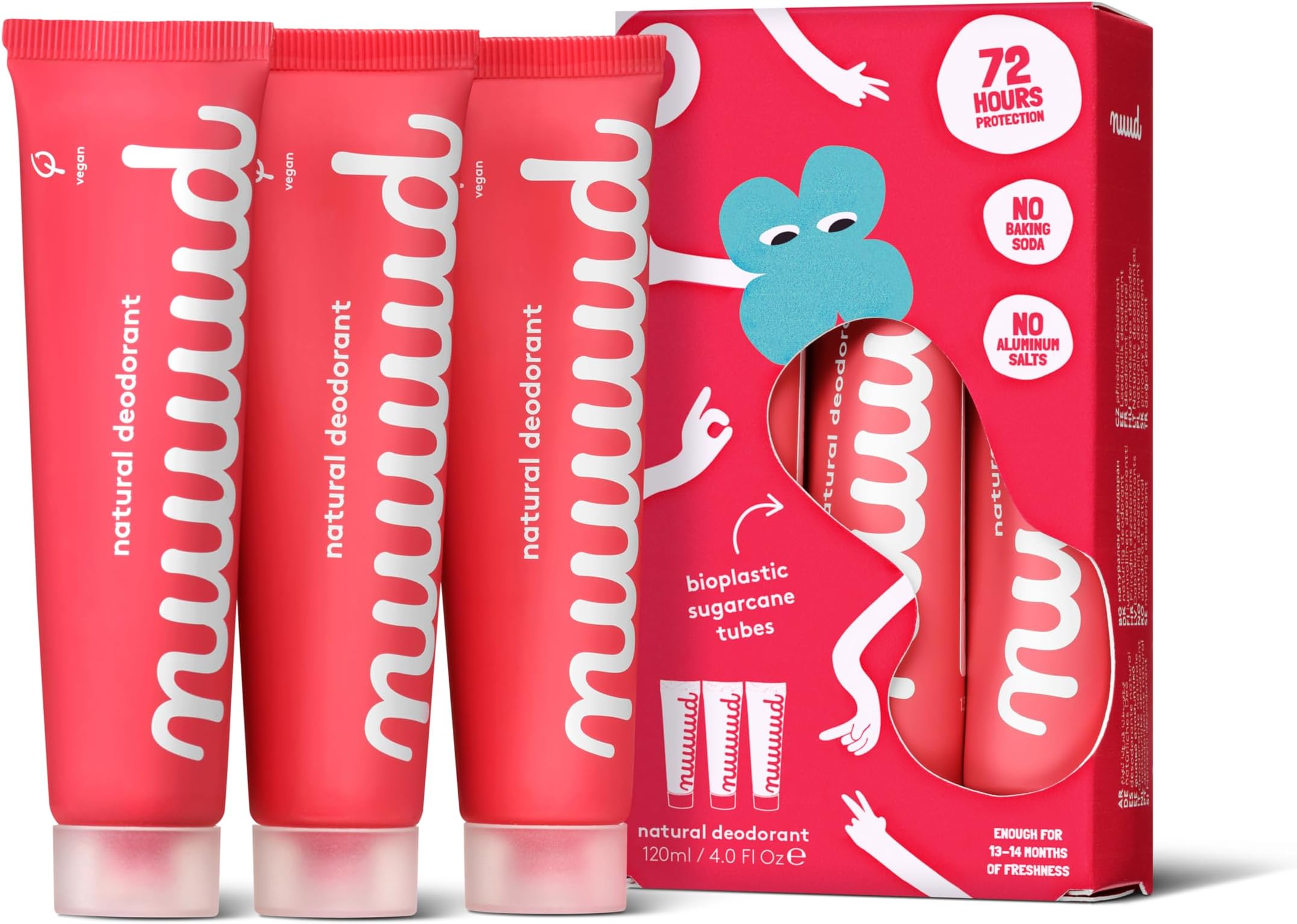 XXL Pack | Natural Vegan Cream Deodorant Against Sweat Odour - Natural Cosmetics without Aluminium, Alcohol, Chemicals and Animal Testing - Lasts 60 Weeks (120 ml)