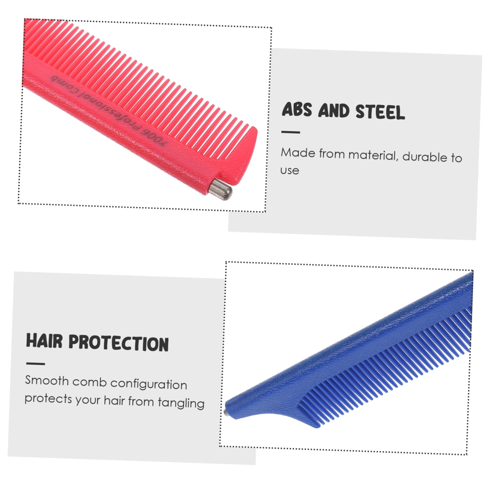 Peine de Peluquería Profesional de Dientes Finos Retráctil 3piezas | Abs y Acero, para Peluquería y Salón, Formato 4.9x1.1 Pulgadas, Apto para Niños y Adultos Color Aleatorio