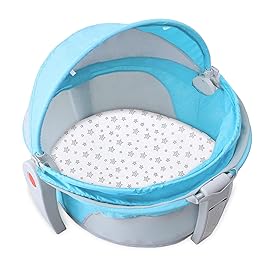 Bassinet Sheets Compatible with Fisher-Price On-The-Go Baby Dome, 2 Pack, 100% Jersey Knit Cotton Fitted Sheets, Breathable and Heavenly Soft, Grey Hearts and White Stars Print for Baby