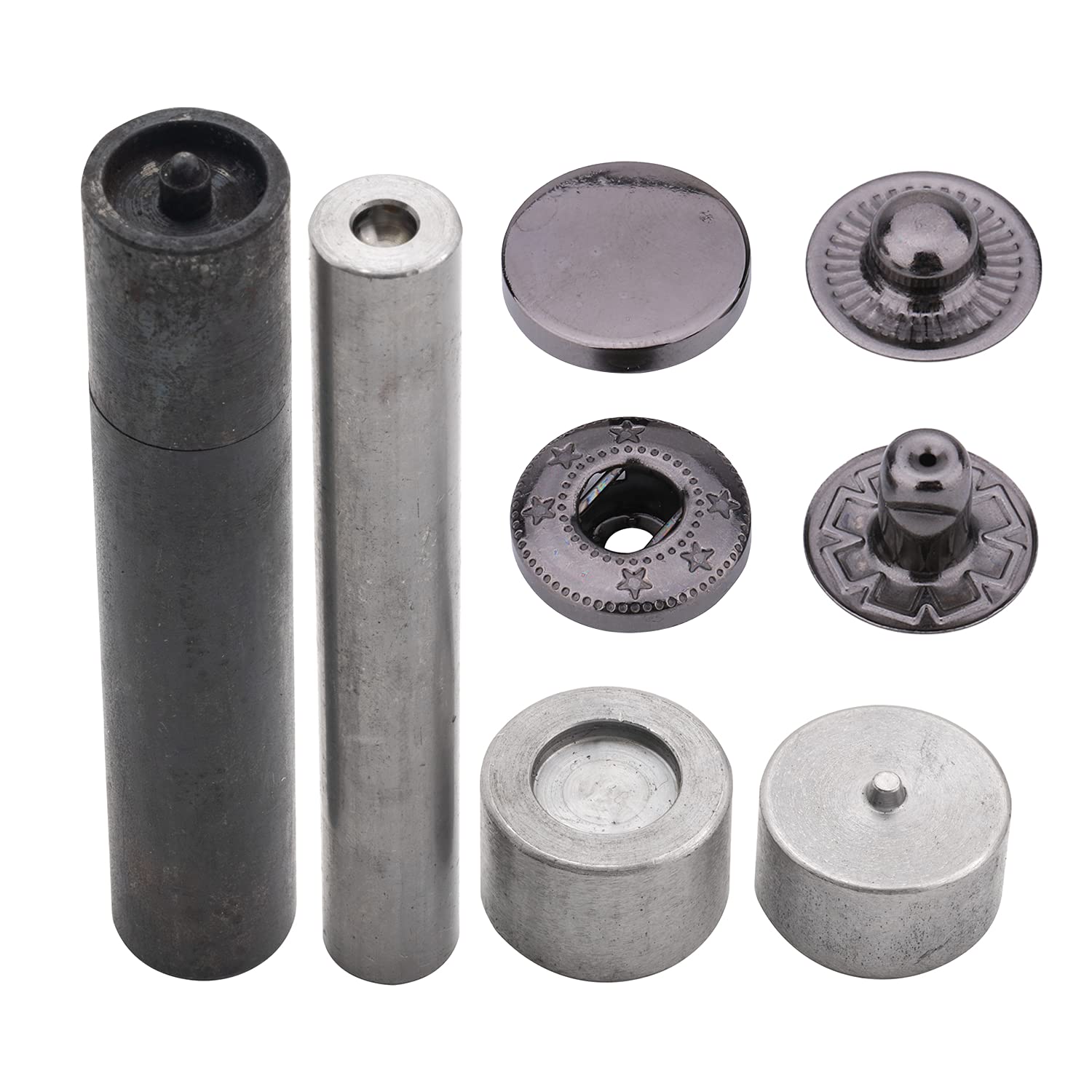 Trimming Shop 10mm S Spring Press Studs - Alloy Cap, Gunmetal, 10pcs
