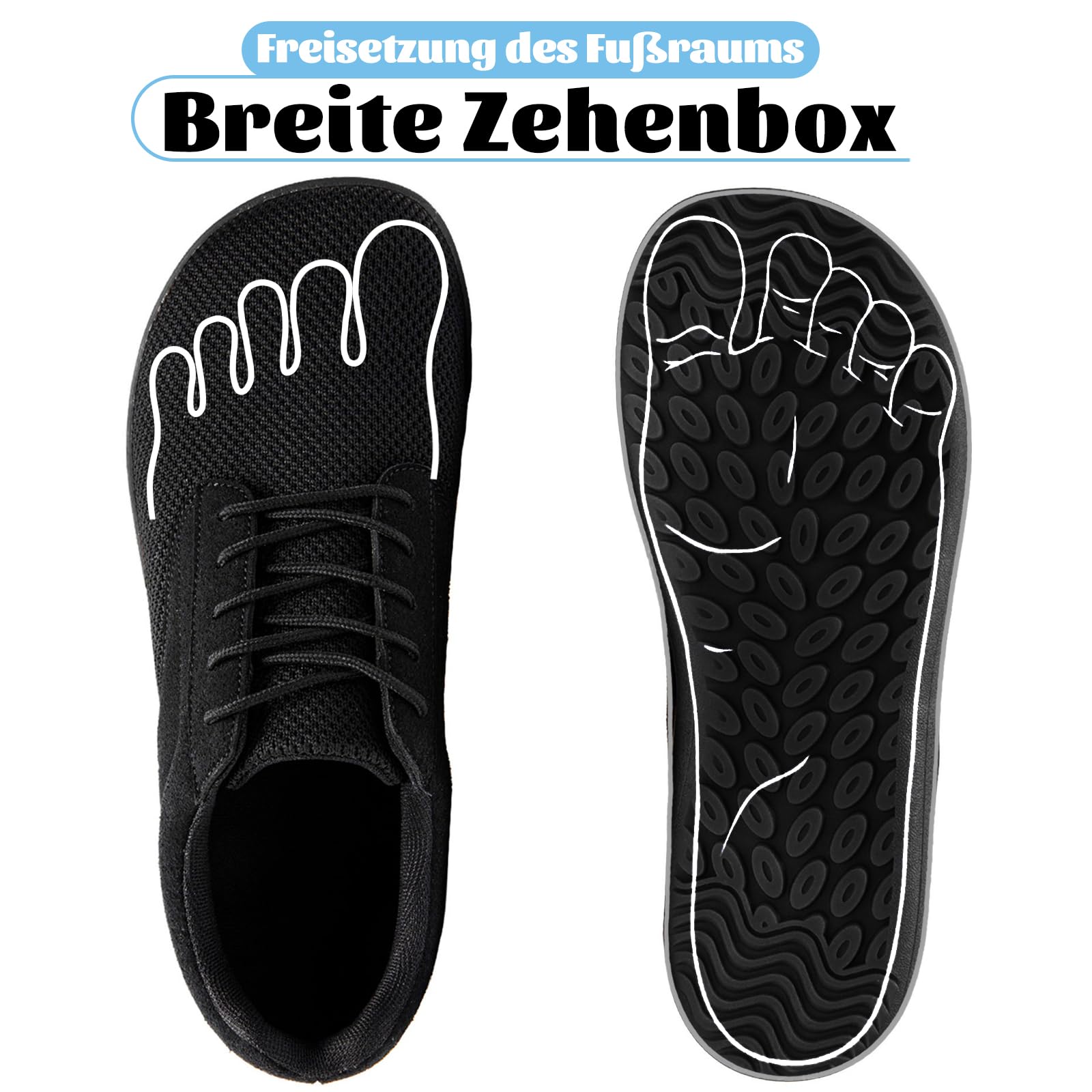 Uomo Barefoot Scarpe Minimaliste Trail Running Scarpa da Camminata Leggere Antiscivolo