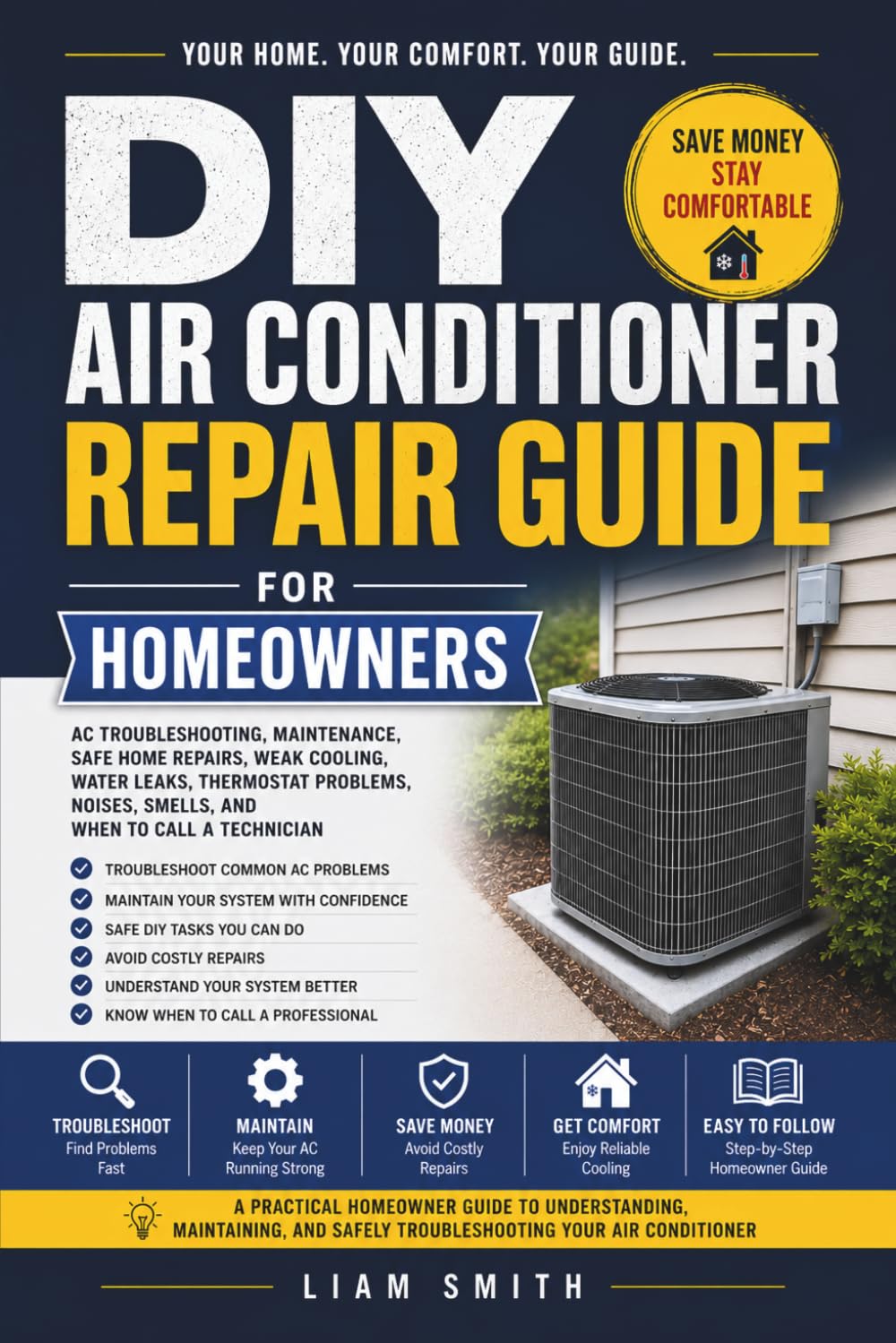 DIY Air Conditioner Repair Guide for Homeowners: AC Troubleshooting, Maintenance, Safe Home Repairs, Weak Cooling, Water Leaks, Thermostat Problems, Noises, Smells, and When to Call a Technician