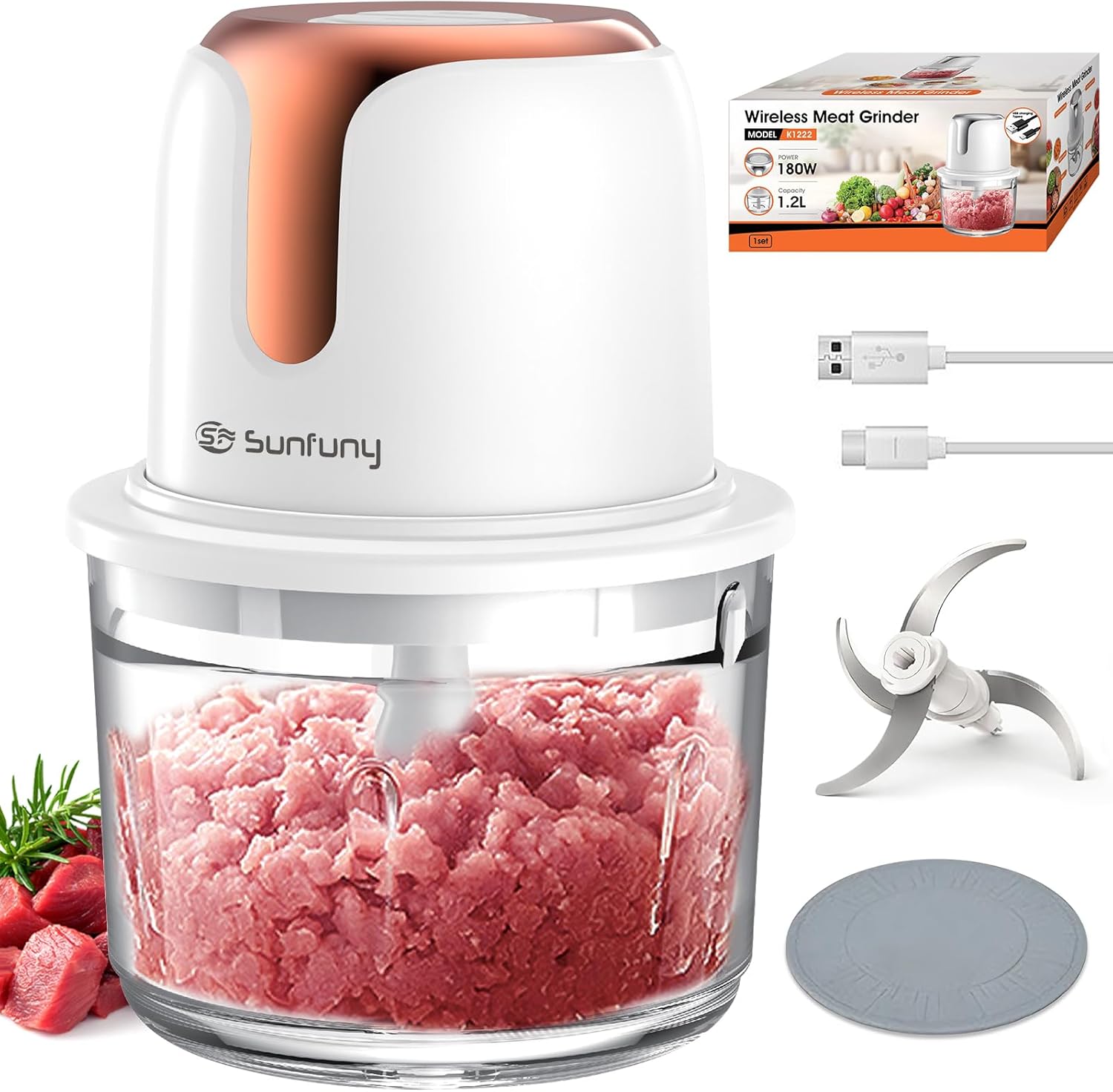 Sunfuny Cordless Mini Food Chopper