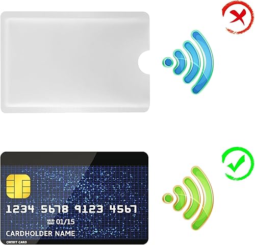 Miniatura 6 de Ouligay Juego de 10 fundas de bloqueo RFID, juego de soporte para tarjetas de crédito y protector de tarjeta de identidad