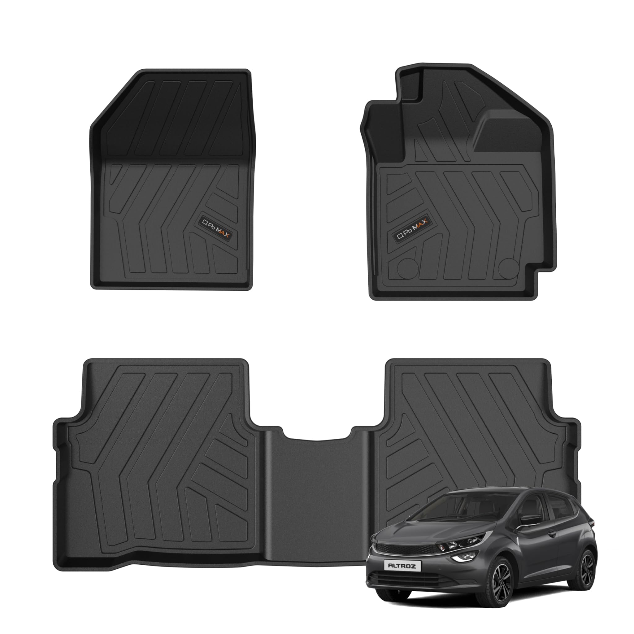 Q Po Altroz (Max) Jan20-Till Date TPE Car Floor Mat | All Weather Mats for Wagon R (Jan19-Till Date) (Black)-image-25