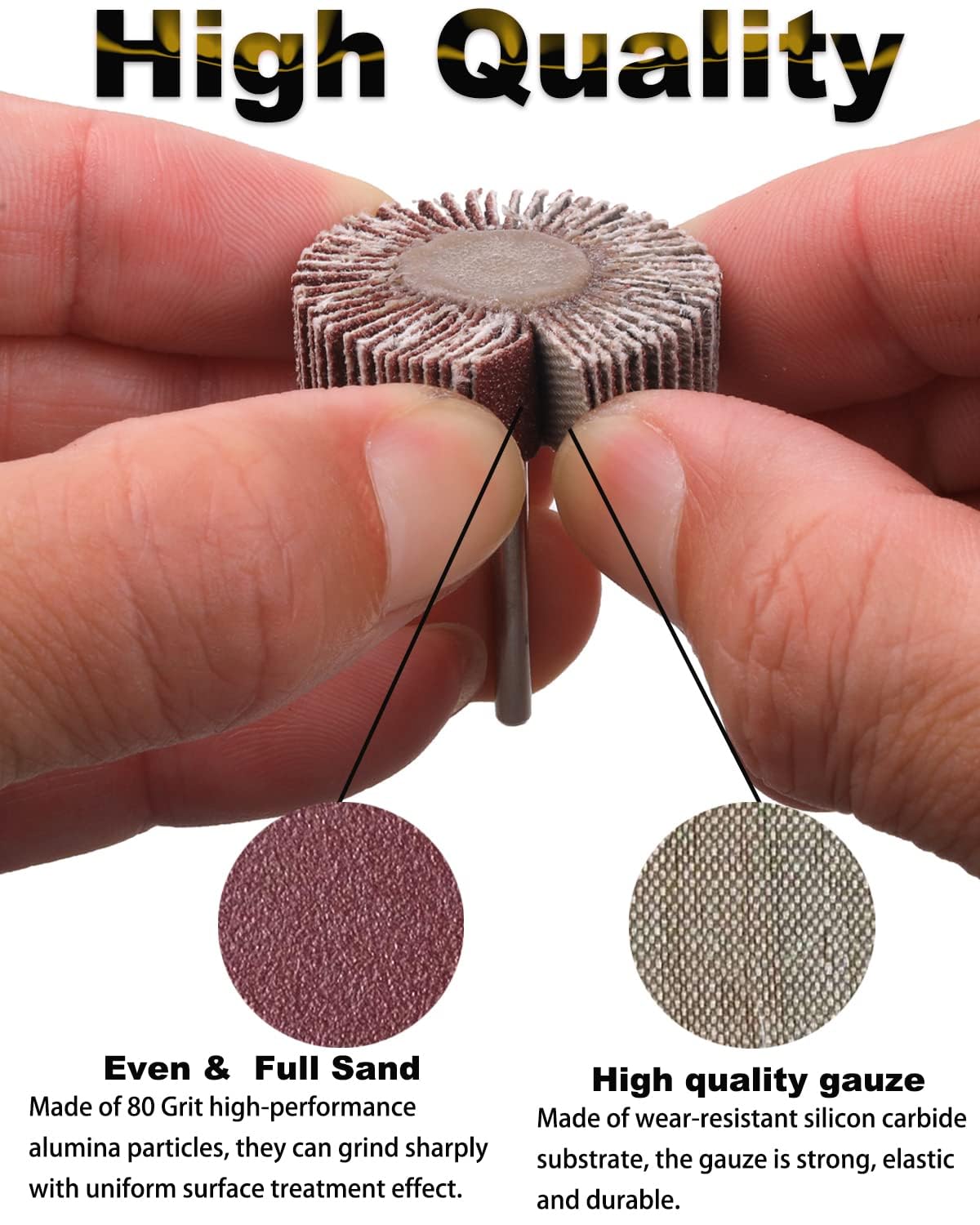 Rocaris Flap Wheels - 30 Pack 1/4" Abrasive Set -3