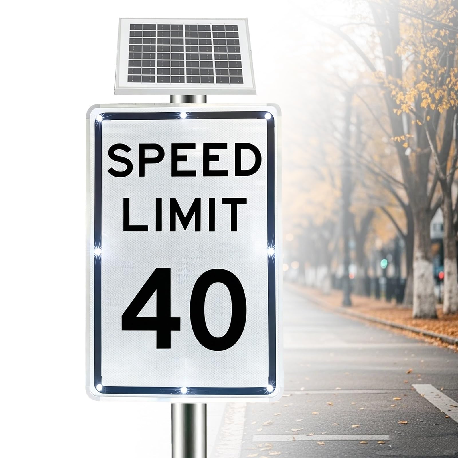 18"X 24"Solar Active Traffic Sign, Road Traffic Warning Sign