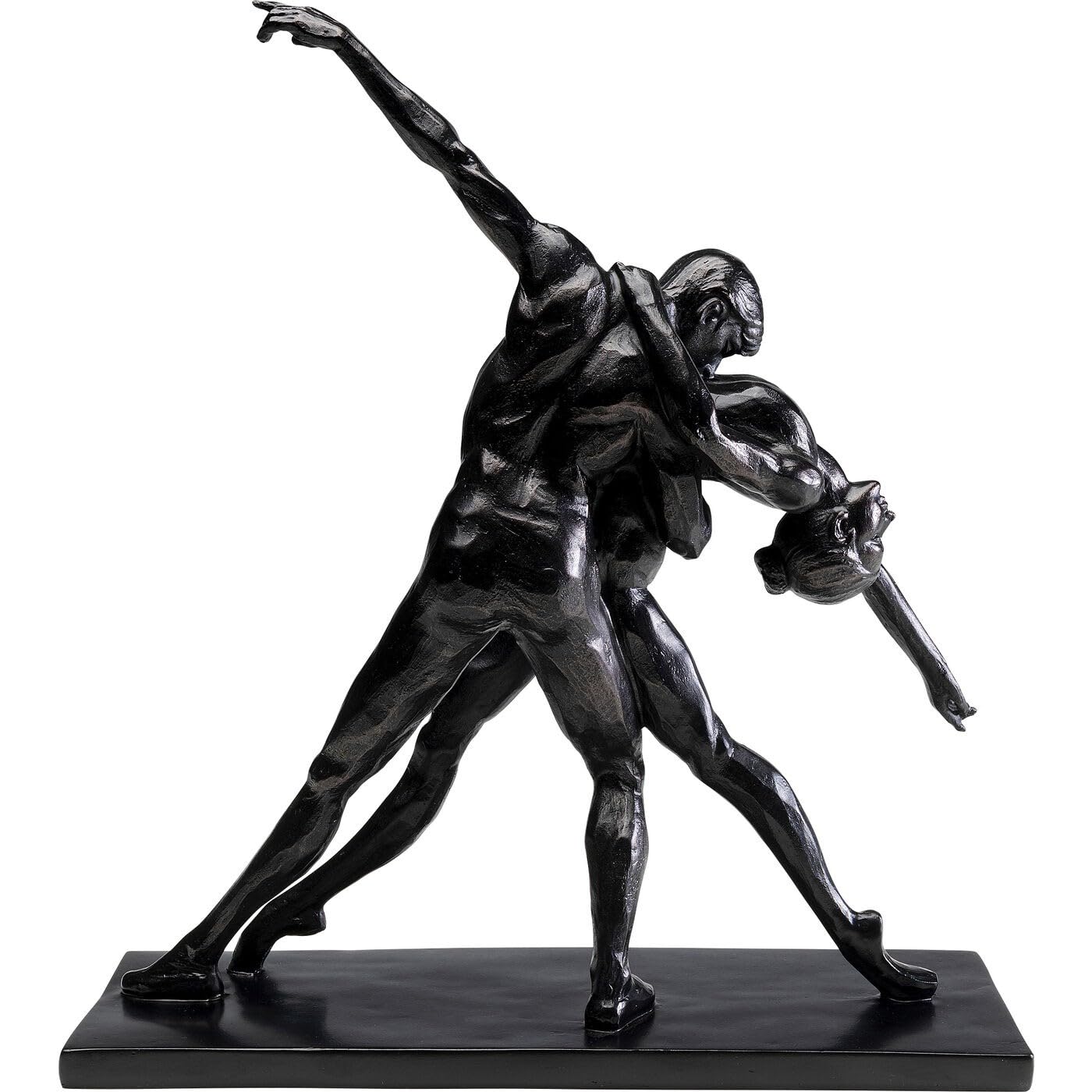 Kare Design Figura Decorativa Dancers, Negro, Arenisca, Escultura Bailarines clásica, Objeto Decorativo para salón y Dormitorio, Accesorio Elegante y Creativo, 38 cm