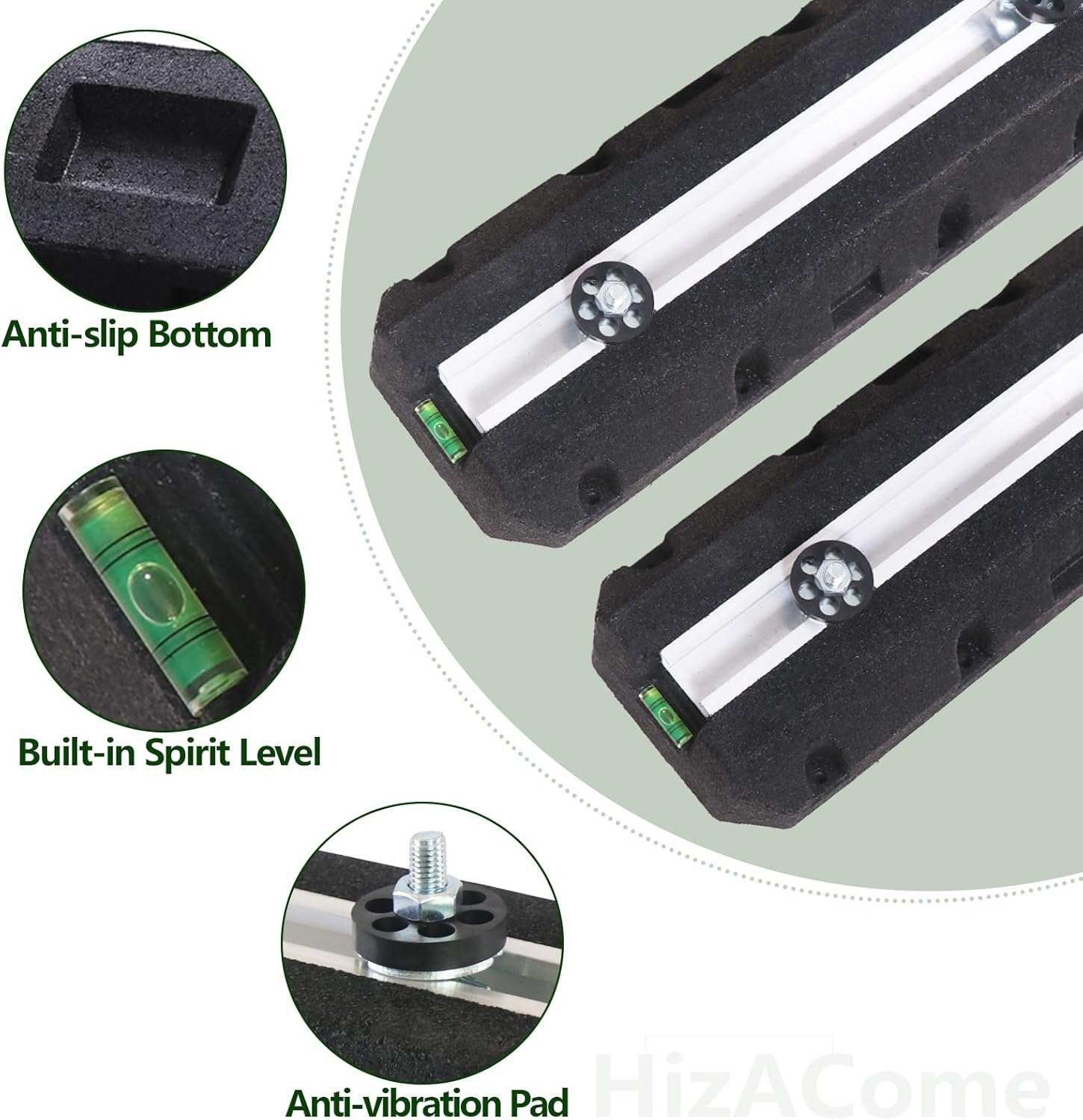 Floor Mounting Base Pad Kit for 9000 - 24000 BTU Air Conditioner Heat Pump, Universal Rubber Anti-Vibration Mini Split Pad, Bearing Capacity: 1100 LBS