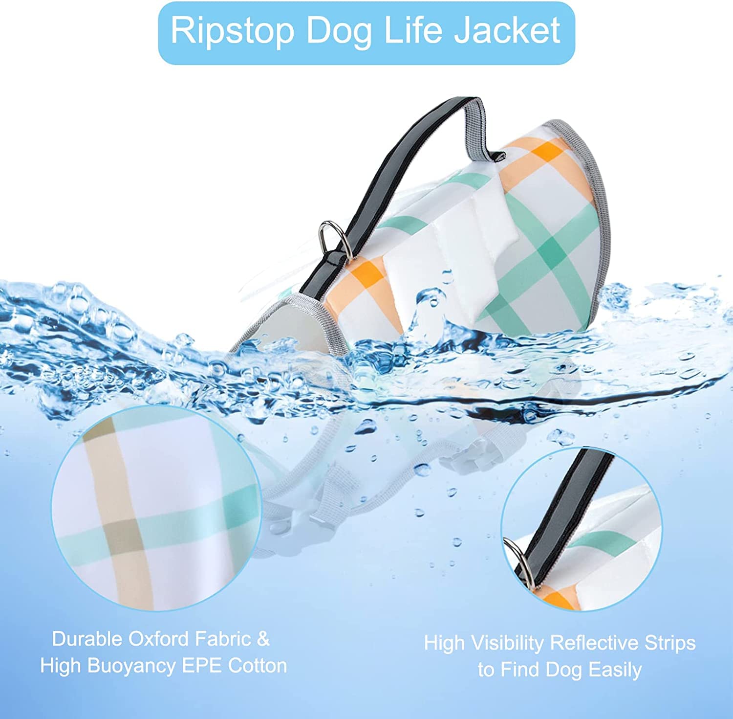 Gilet De Sauvetage pour Chien Gilet De Sauvetage Réfléchissant Réglable pour Chien pour La Natation, La Navigation De Plaisance, Gilet De Sauvetage pour Chiot avec Support De Menton,B,XXL