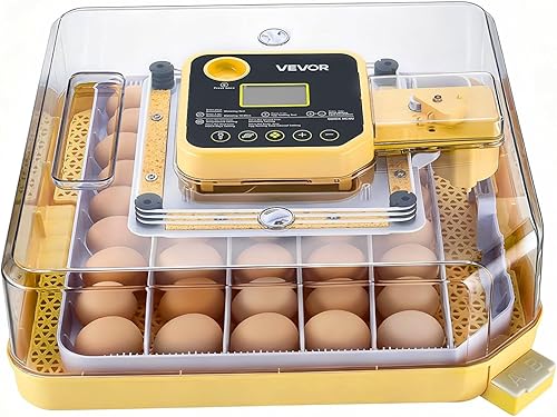 VEVOR Incubadora de 48 huevos, incubadora automática con volteador de huevos y vela LED, pantalla de temperatura y control automático de humedad,
